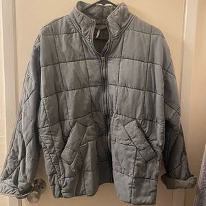 Free People Dolman Quilted Jacket Grey